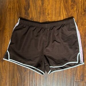 Pink and Brown Stripe Athletic Shorts